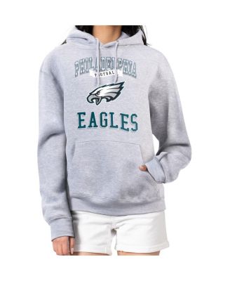 G-III 4Her by Carl Banks - Women's Heather Gray Philadelphia Eagles Team Logo Graphic Fleece Tri-Blend Pullover Hoodie