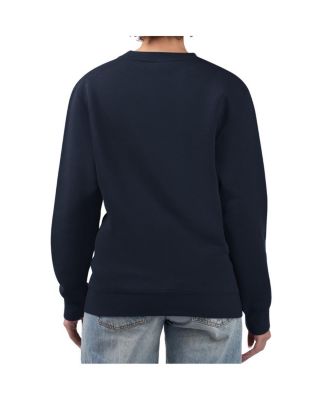 Women's Navy Nashville Predators Team Logo Tri-Blend Fleece Pullover Sweatshirt