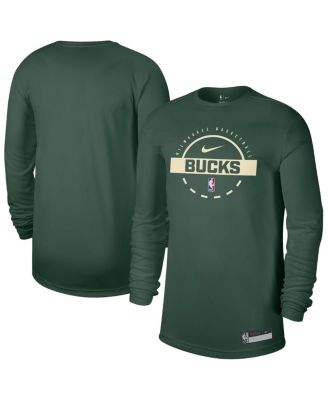 Nike - Men's Hunter Green Milwaukee Bucks 2025/26 On-Court Flare Performance Practice Long Sleeve T-Shirt