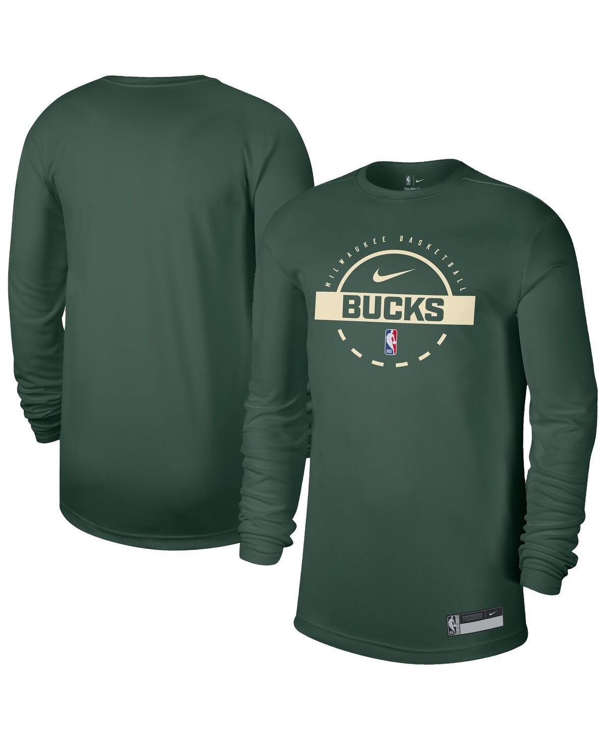 Nike Men's Hunter Green Milwaukee Bucks 2025/26 On-Court Flare Performance Practice Long Sleeve T-Shirt - Hunter Green