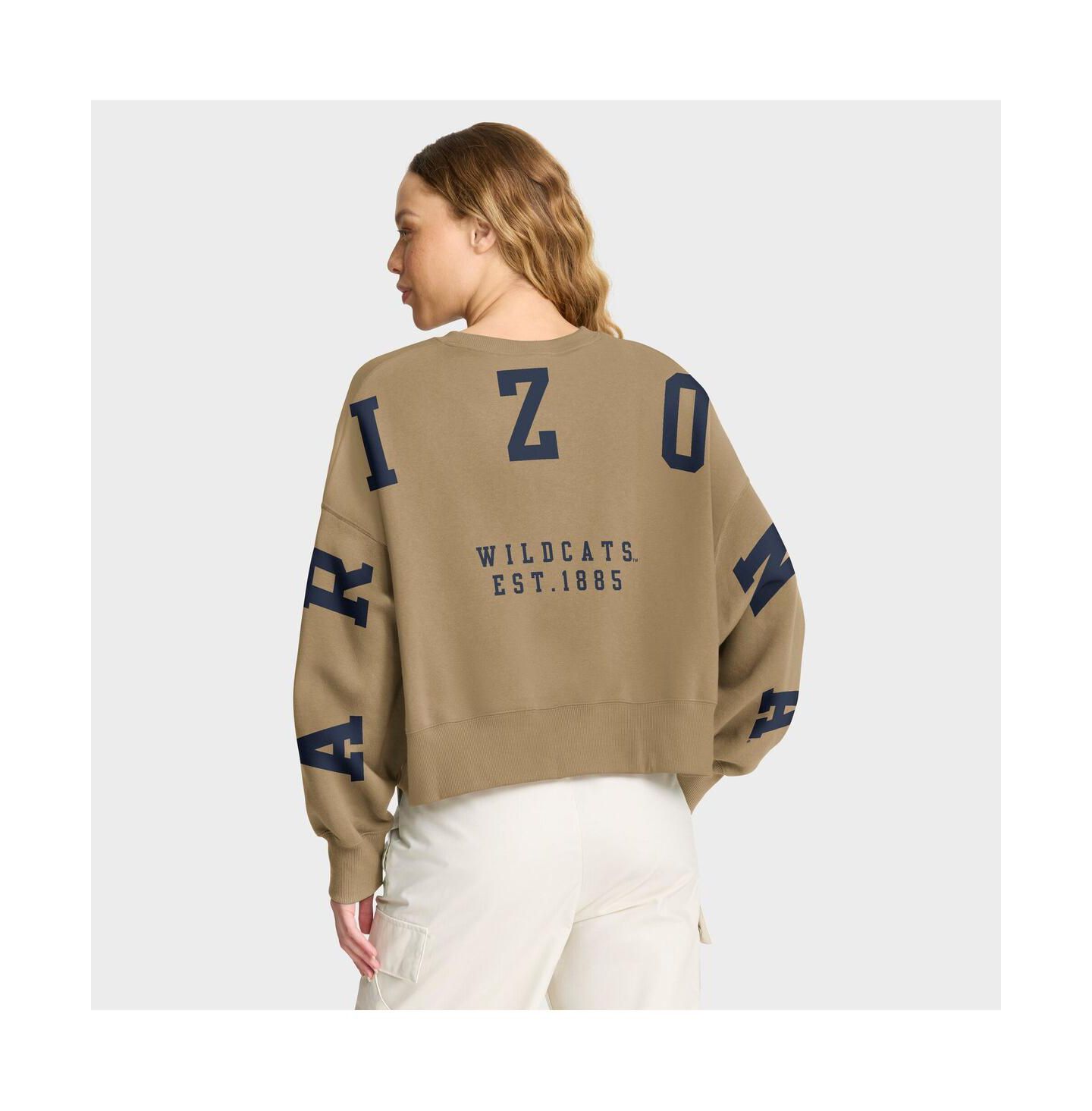 Женский свитшот Nike Tan Arizona Wildcats Oversized Phoenix 2-Hit Pullover — фото 2