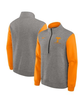 Nike - Men's Heather Gray/Tennessee Orange Tennessee Volunteers Club Fleece Half-Zip Pullover