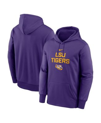 Nike - Men's Purple LSU Tigers Team Stacked Performance Pullover Hoodie