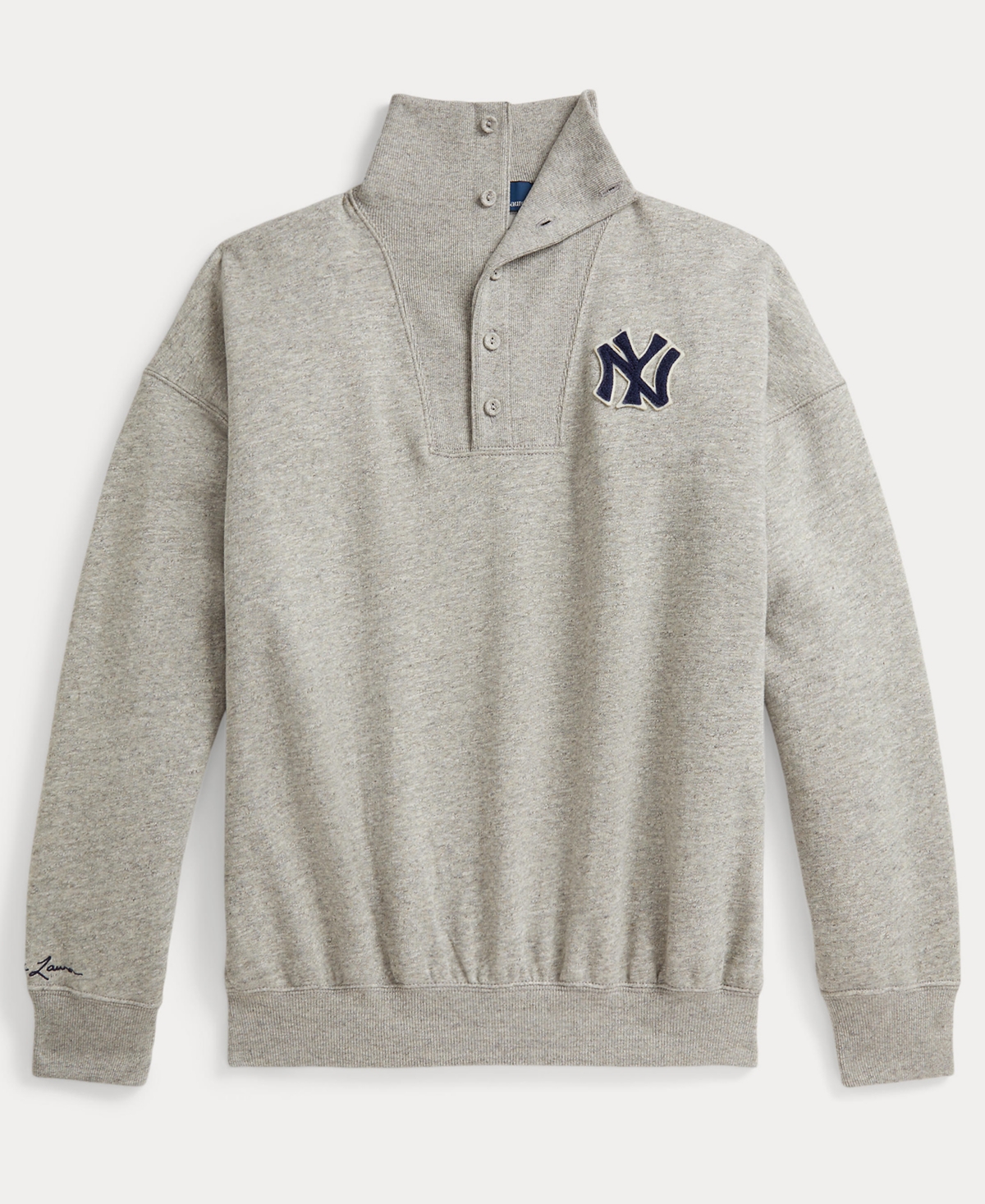 Polo Ralph Lauren Women's Vintage-inspired Yankees Long Sleeve Pull-on Sweatshirt In Neutral