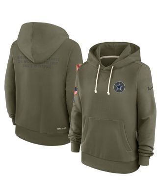 Nike - Women's Olive Dallas Cowboys 2025 Salute to Service Sideline Standard Issue Dri-FIT Hoodie