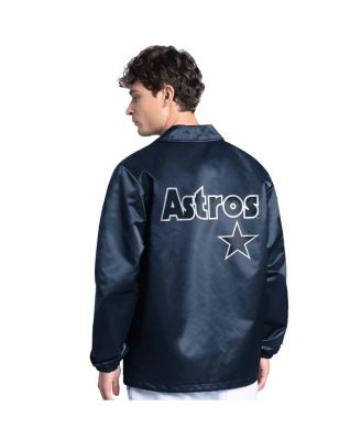 Men's Navy Houston Astros Cooperstown Collection Point Man Full-Snap Coaches Jacket