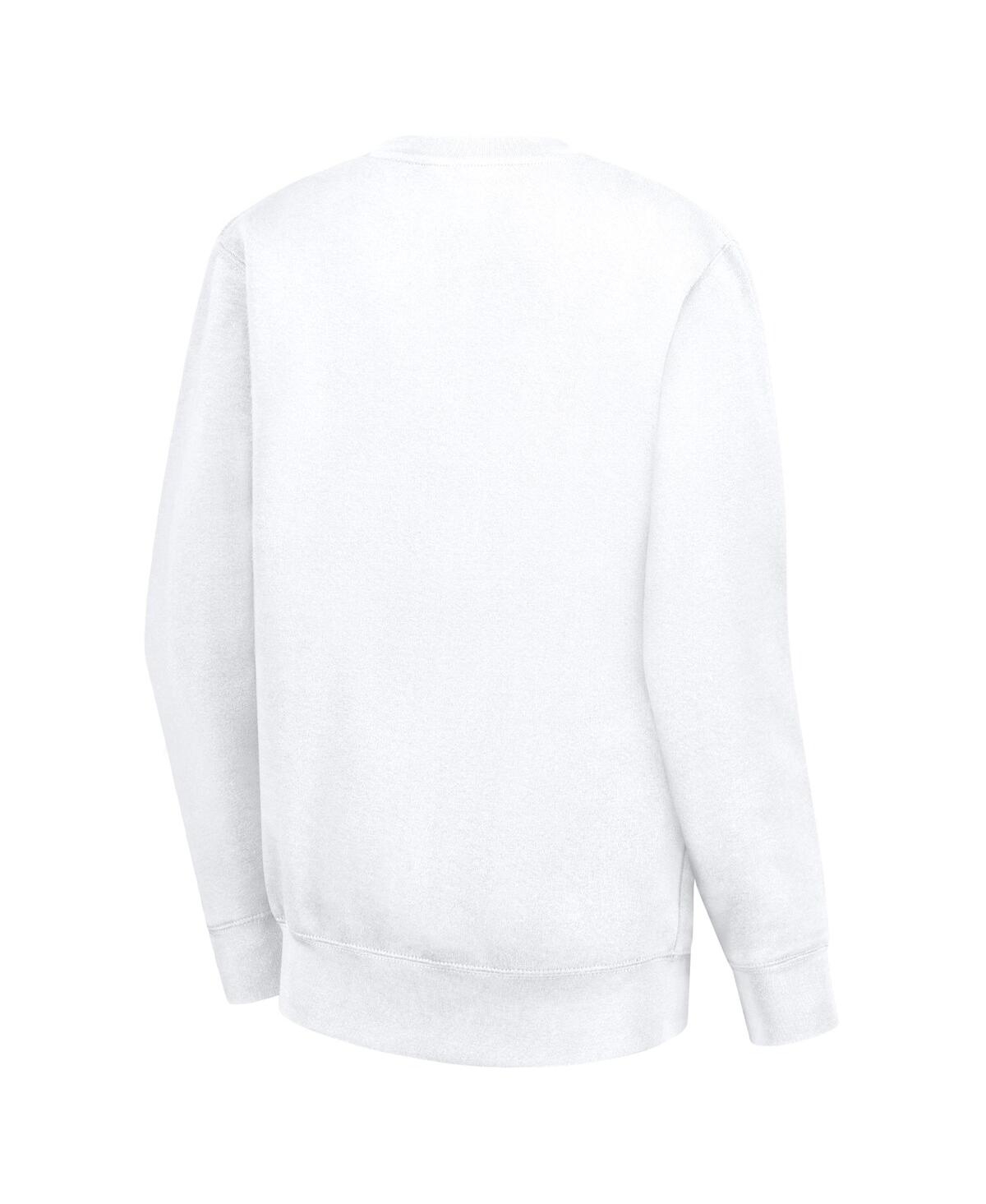 G-iii 4her By Carl Banks Women's White Kansas City Chiefs Leopard Heart Pullover Sweatshirt In White