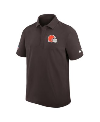 Men's Brown Cleveland Browns Sideline Woven Dri-FIT Polo Shirt