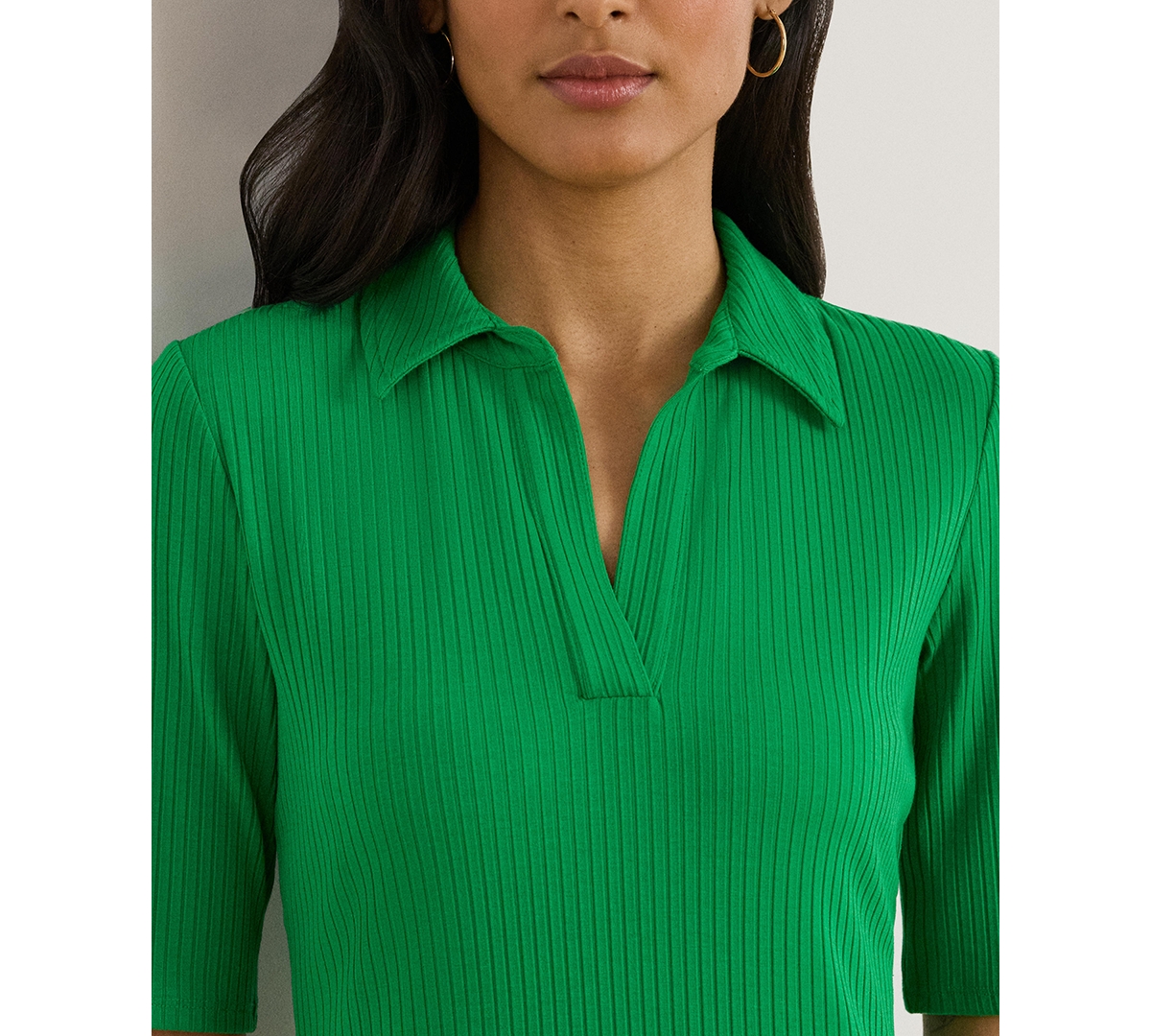 Lauren Ralph Women's Modern Rib Elbow Sleeve Dress