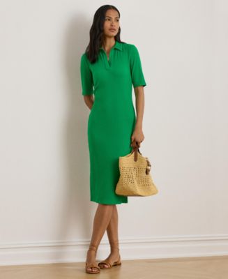 polo dress green The Cable Polo Dress -- Kelly Green Multi main image 1