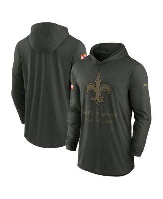 Nike - Men's Forest Green New Orleans Saints 2025 Salute to Service Sideline Dri-FIT Lightweight Hooded Pullover
