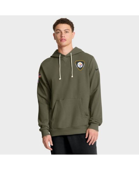 Мужское худи Nike Olive Pittsburgh Steelers 2025 Salute to Service Sideline Standard Issue Dri-FIT