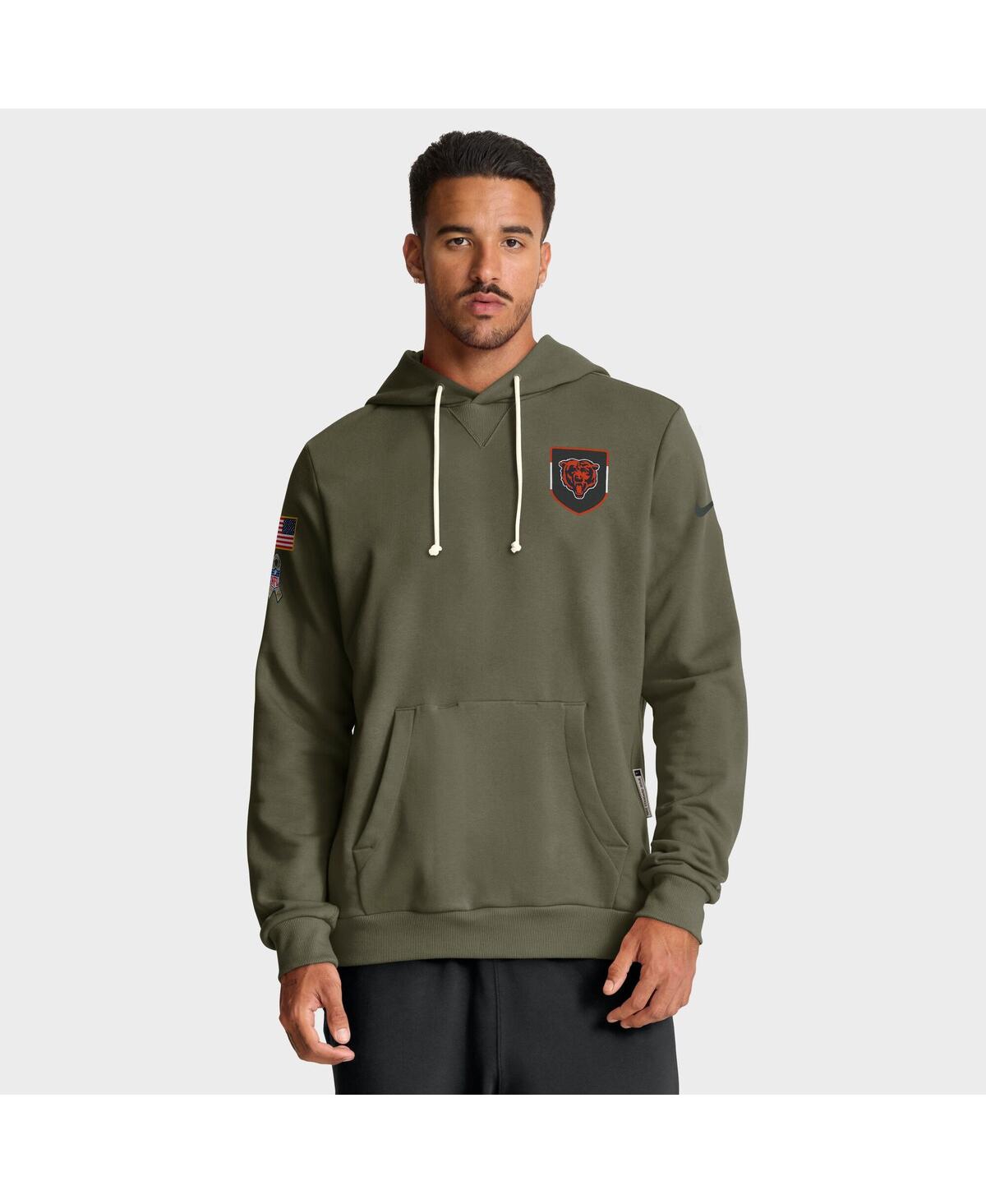 Nike Men's Olive Chicago Bears Big Tall 2025 Salute to Service Sideline Dominant Force Dri-fit Hoodie