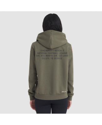 Women's Olive Cincinnati Bengals 2025 Salute to Service Sideline Standard Issue Dri-FIT Hoodie