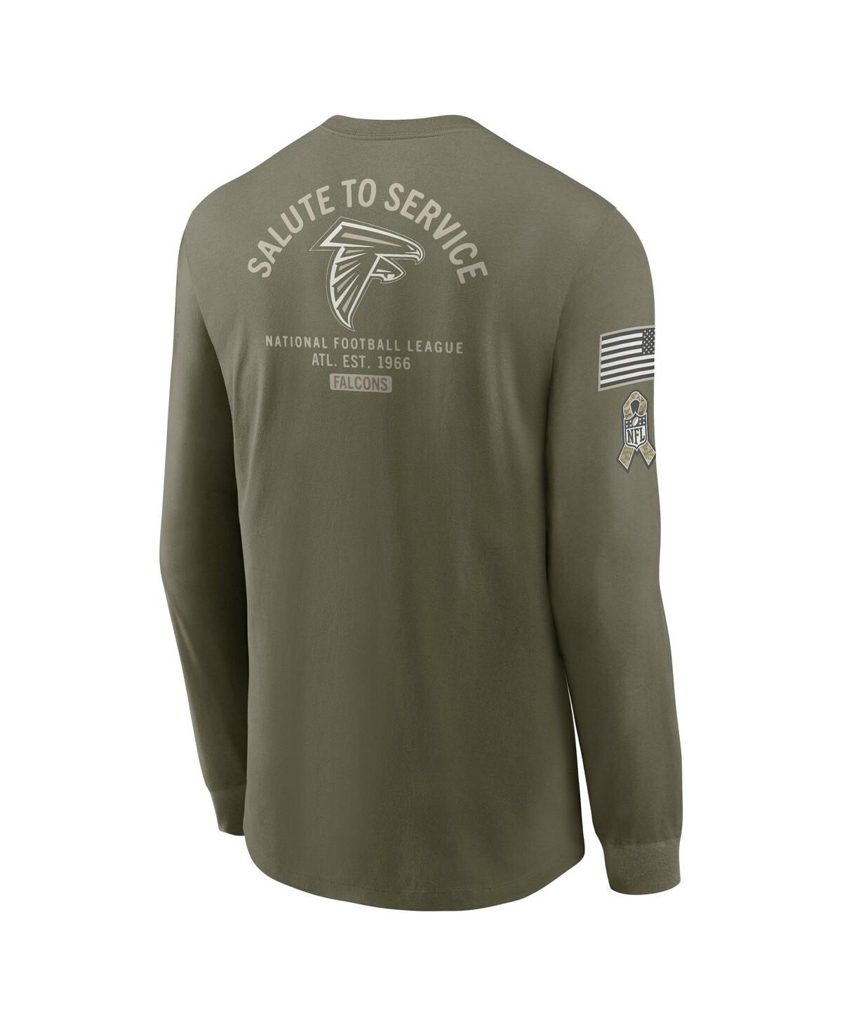Nike Men's Olive Atlanta Falcons 2025 Salute To Service Sideline Long Sleeve T-shirt In Green