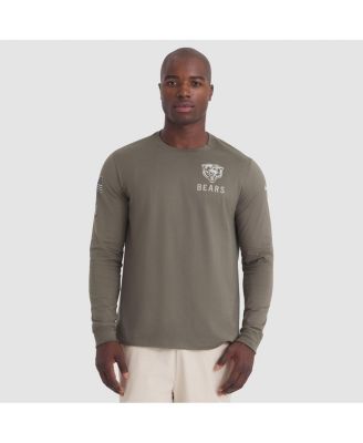 Nike - Men's Olive Chicago Bears 2025 Salute to Service Sideline Long Sleeve T-Shirt