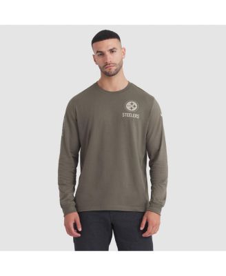 Nike - Men's Olive Pittsburgh Steelers 2025 Salute to Service Sideline Long Sleeve T-Shirt