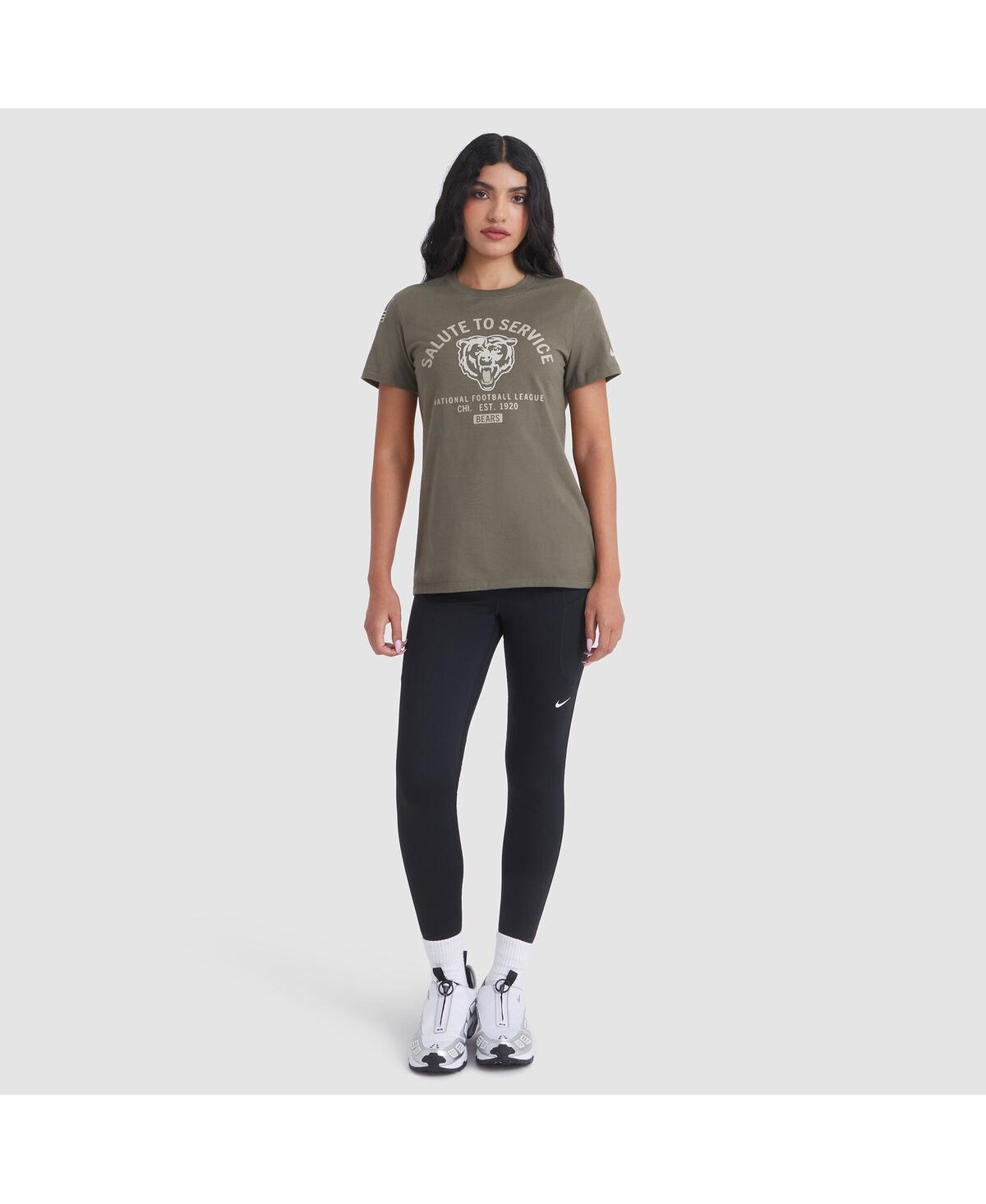 Nike Women's Olive Chicago Bears 2025 Salute To Service Sideline T-shirt In Green
