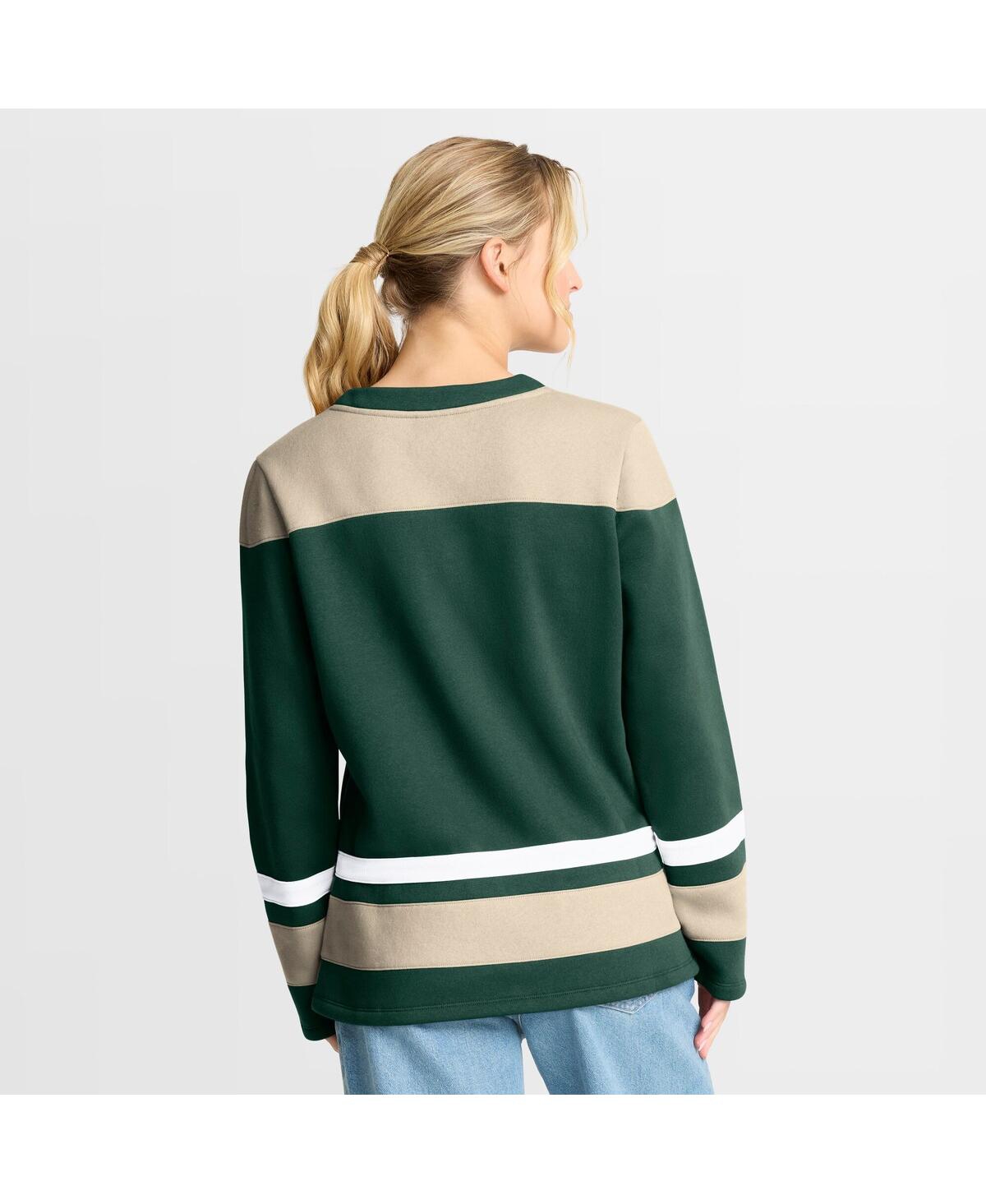 Fanatics Women's Green Minnesota Wild Icing Long Sleeve Lace Up Sweatshirt In Green