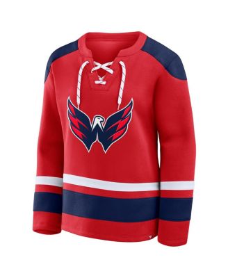 Women's Red Washington Capitals Icing Long Sleeve Lace Up Sweatshirt
