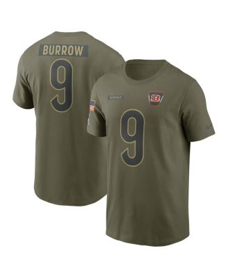 Nike - Men's Joe Burrow Olive Cincinnati Bengals 2025 Salute to Service Name Number T-Shirt