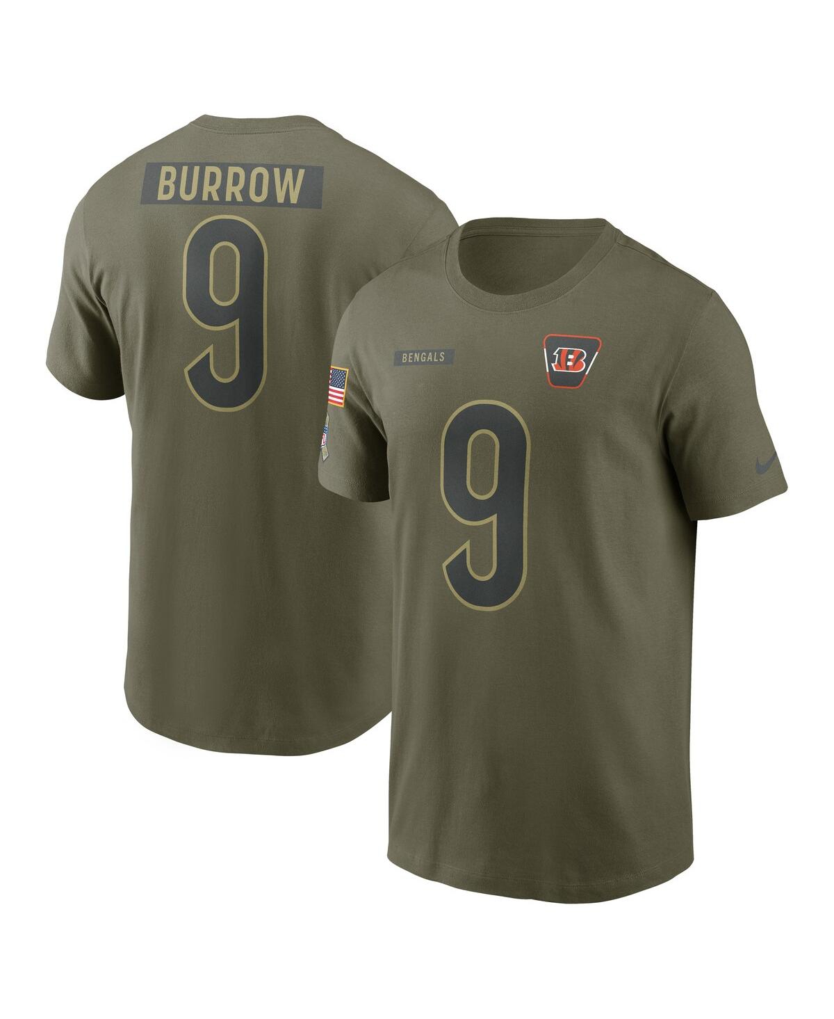 Nike Men's Joe Burrow Olive Cincinnati Bengals 2025 Salute to Service Name Number T-Shirt