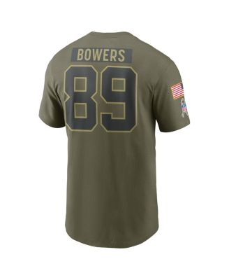 Men's Brock Bowers Olive Las Vegas Raiders 2025 Salute to Service Name Number T-Shirt