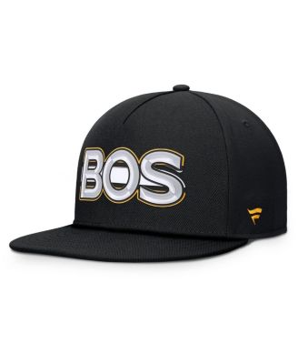 Men's Black Boston Bruins Authentic Pro Rink Team Code Snapback Hat