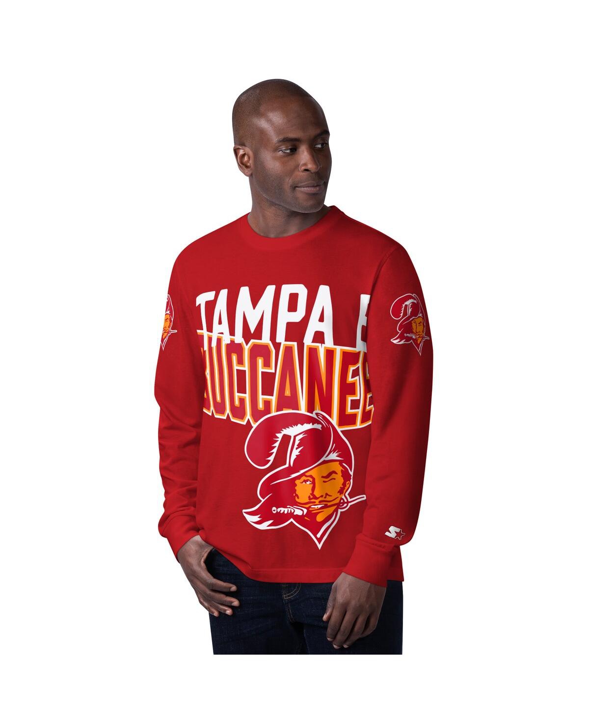 Starter Men's Red Tampa Bay Buccaneers Extreme Clutch Hit Logo Long Sleeve T-Shirt