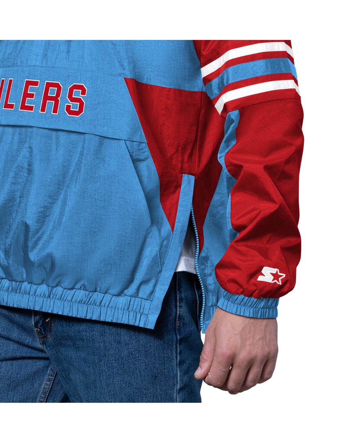 Starter Men's Light Blue Houston Oilers Gridiron Classics Logo Prospect Half-Zip Pullover Hoodie