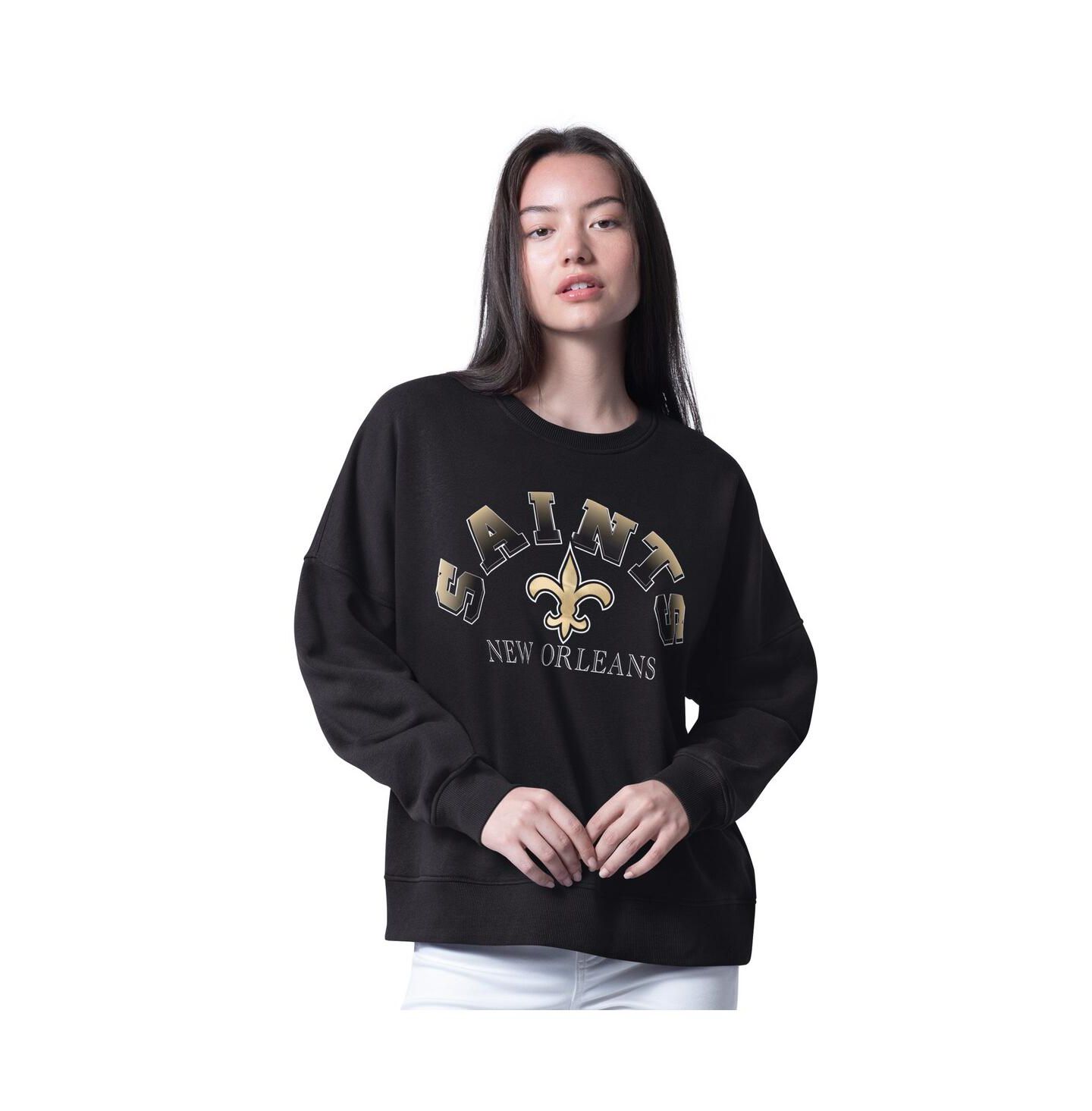 Женская толстовка G-III 4Her by Carl Banks Black New Orleans Saints Oversized Feud — фото 1