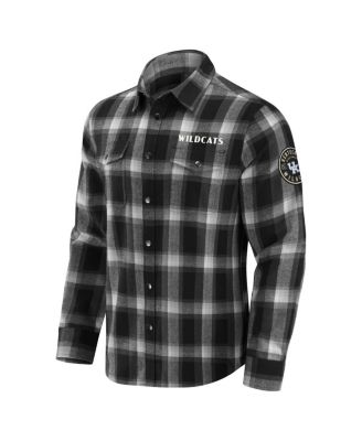 Darius Rucker Collection by Men's Black Kentucky Wildcats Team Flannel Plaid Full-Snap Shirt