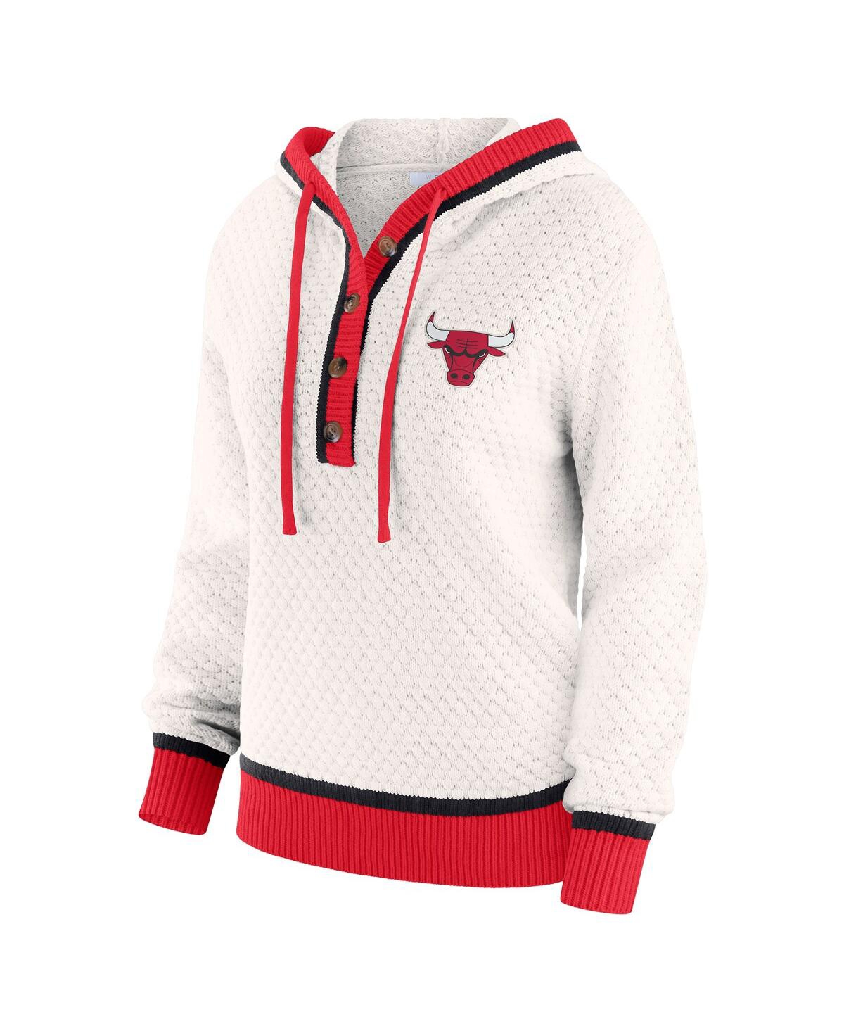 Wear By Erin Andrews Women's White Chicago Bulls Plus Size Hoodie Sweater In White