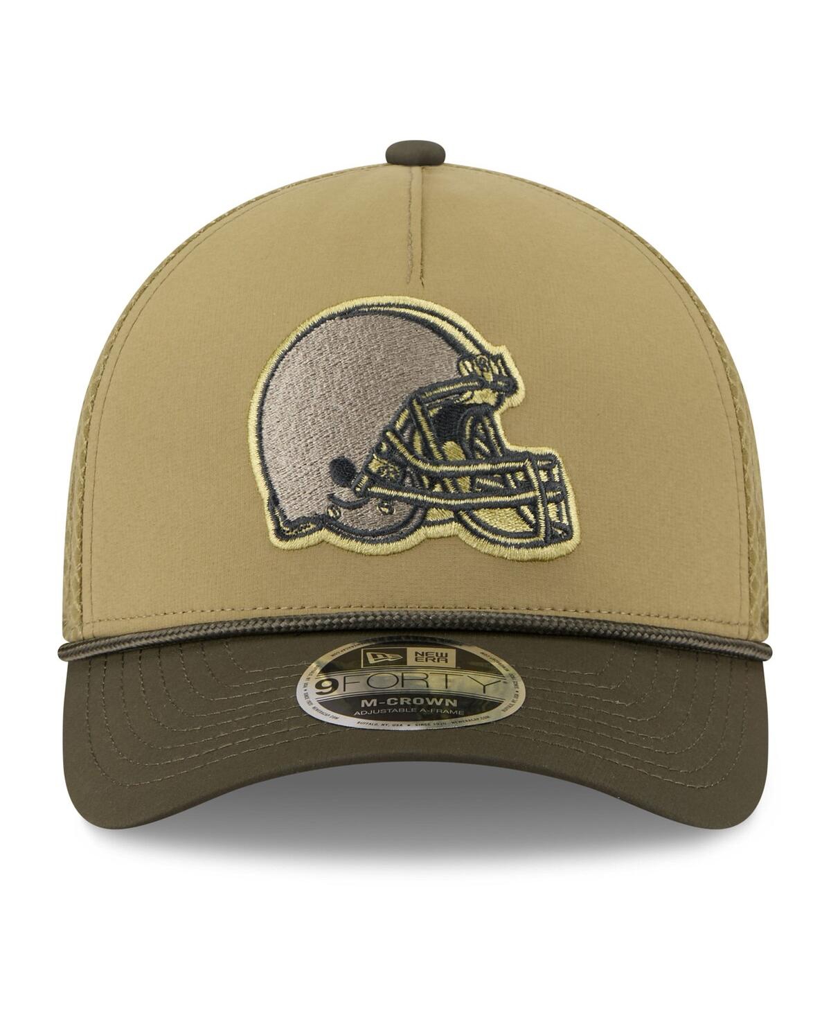 New Era Men's Green Cleveland Browns 2025 Salute To Service 9forty A-frame M-crown Adjustable Hat In Green