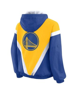 Women's Gold/Royal Golden State Warriors Color-Block Full-Zip Windbreaker Jacket