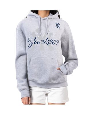 G-III 4Her by Carl Banks - Women's Heather Gray New York Yankees Shadow Logo Graphic Pullover Hoodie