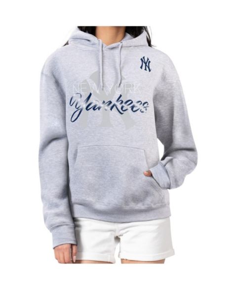 Женское худи G-III 4Her by Carl Banks Heather Gray New York Yankees Shadow Logo Graphic Pullover