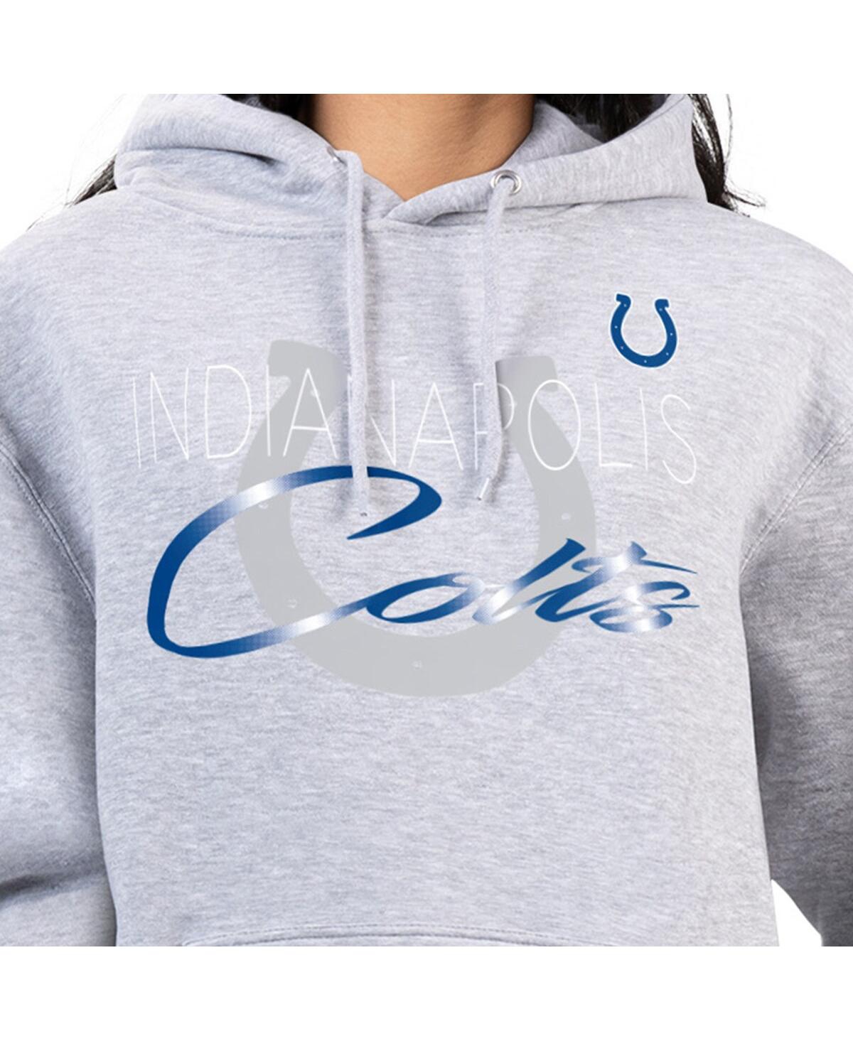G-iii 4her By Carl Banks Women's Gray Indianapolis Colts Shadow Logo Fleece Pullover Hoodie In Gray