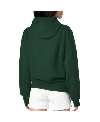 Women's Green Green Bay Packers Pinstripe Circle Fleece Pullover Hoodie