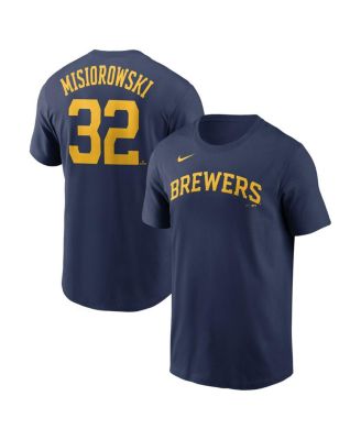 Nike - Men's Jacob Misiorowski Navy Milwaukee Brewers Fuse Name Number T-Shirt