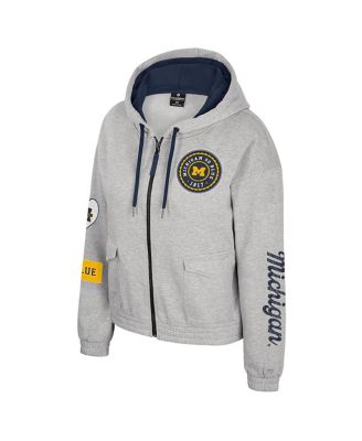 Women's Gray Michigan Wolverines Alfie Full-Zip Hoodie Jacket