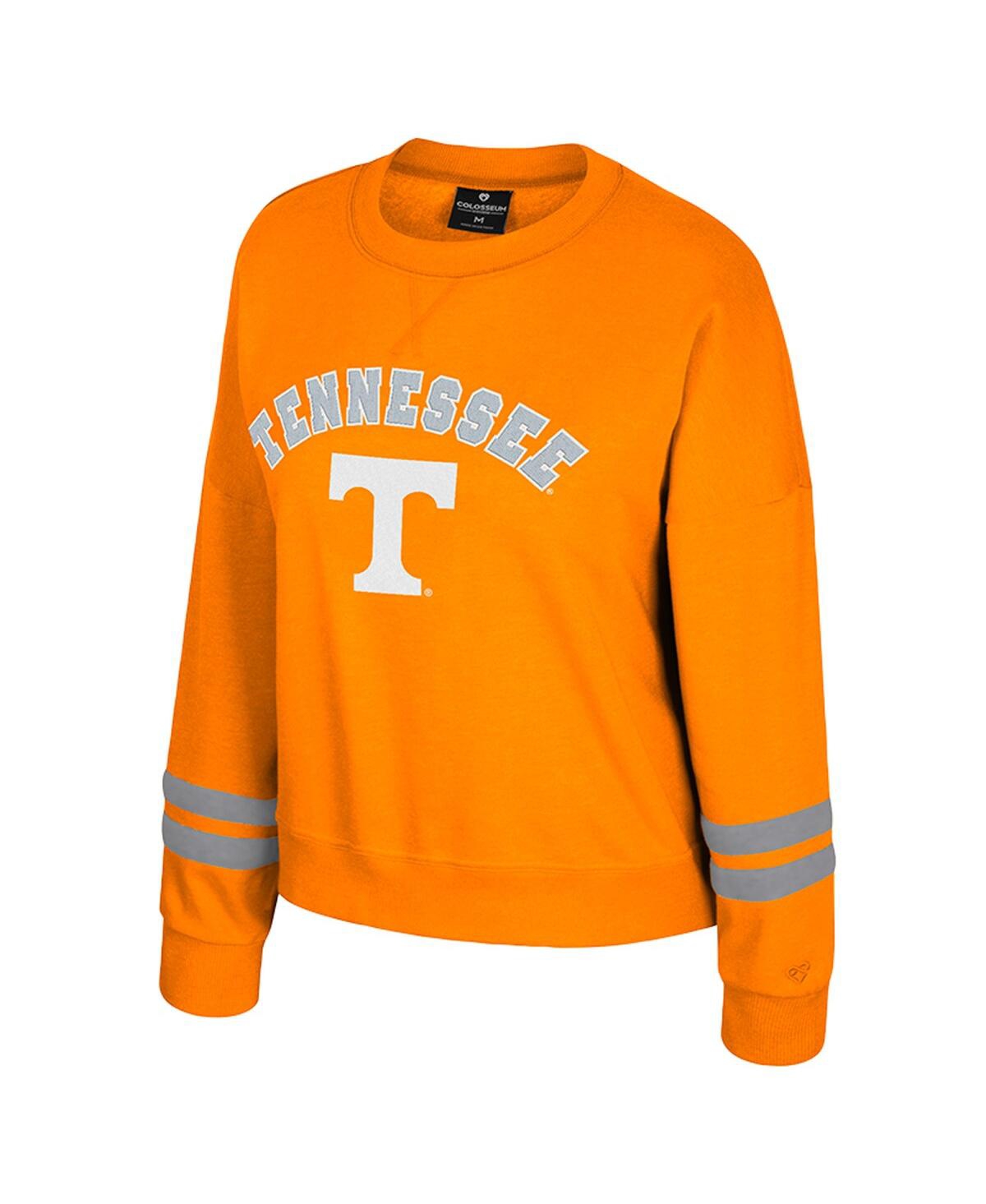 Colosseum Women's Tennessee Orange Tennessee Volunteers Splashy Crewneck Fleece Sweatshirt In Orange