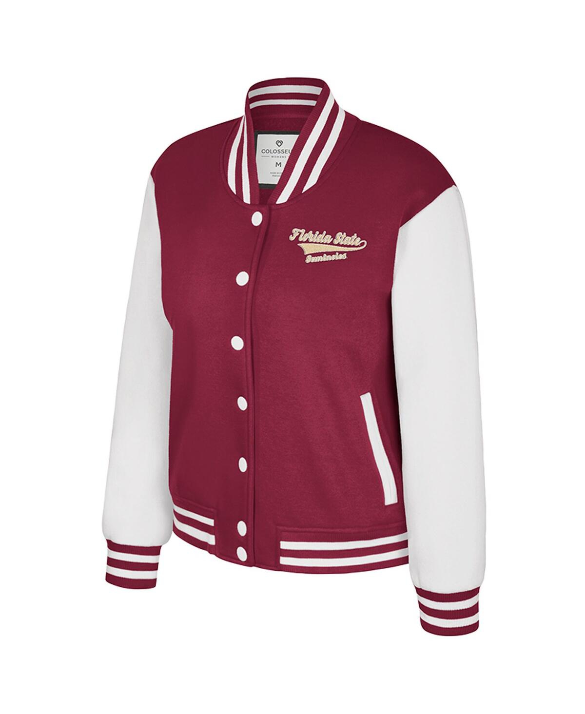 Colosseum Women's Garnet Florida State Seminoles French Baguette Full Snap Fleece Jacket In Burgundy