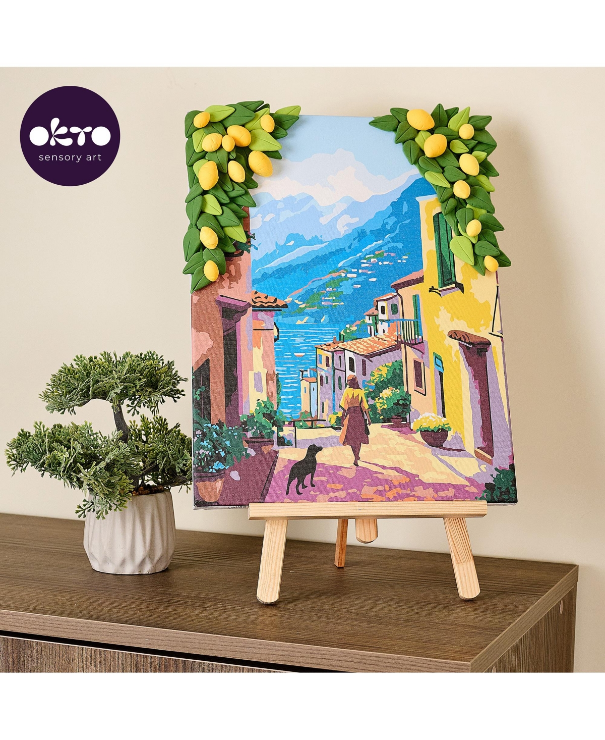 Wise Elk Okto Air-Dry Clay 3D Painting Kit – Kit Lemon Weekend (11.8 x 15.7 in)