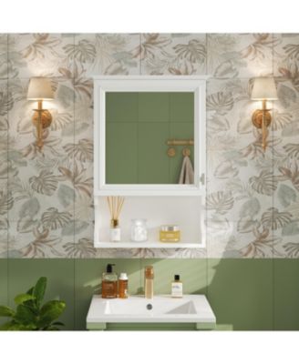 20'' Wall Mounted Bathroom Cabinet with Mirror & Storage Door