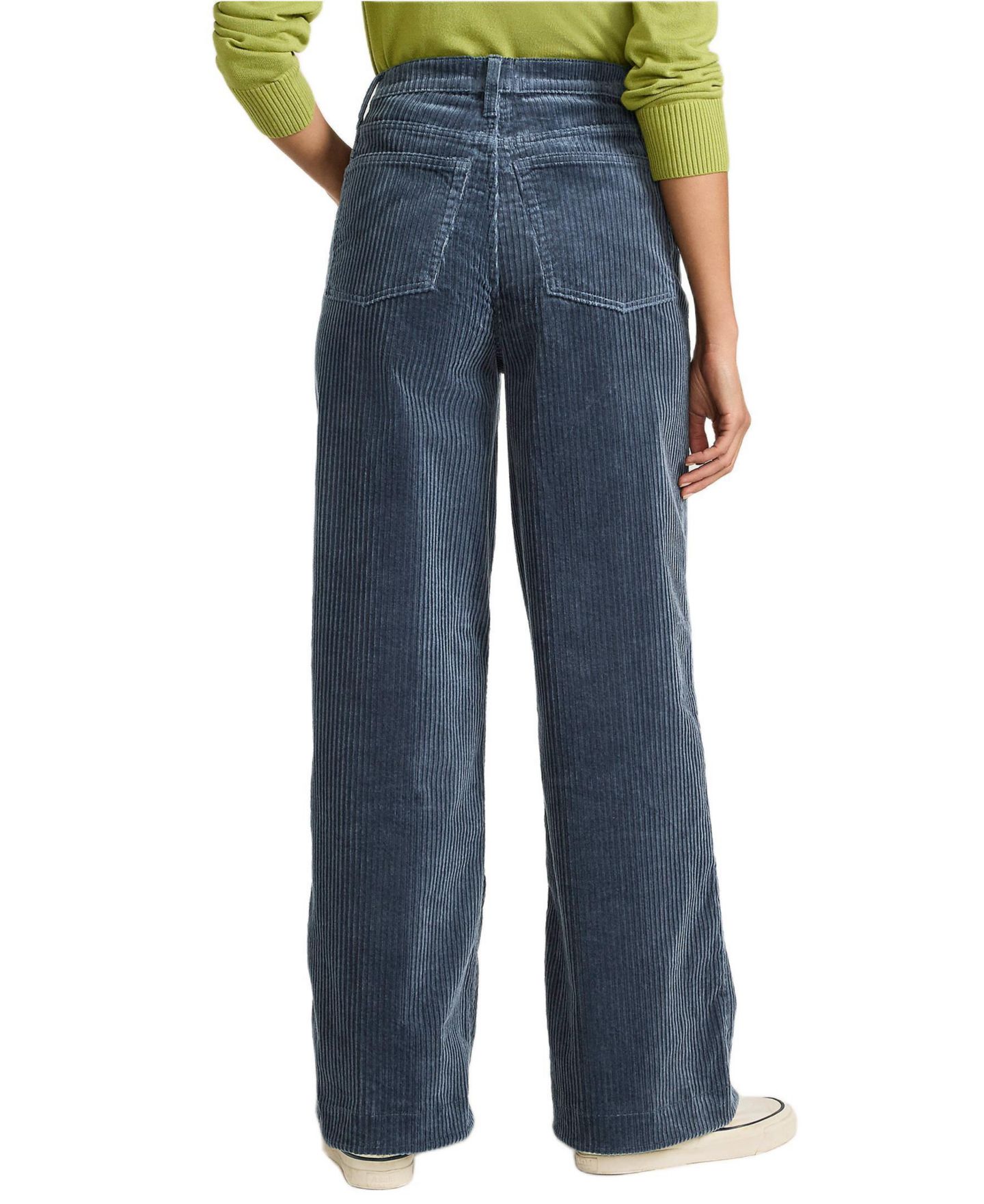 Женские брюки Lands' End High Rise Wide Leg Corduroy, цвет: Пыльный индиго — фото 2