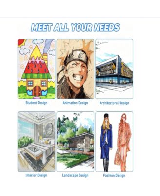 120 Colors Alcohol Marker Set, Double-Tip Hybrid Art Markers For Sketching, Coloring & Underlining