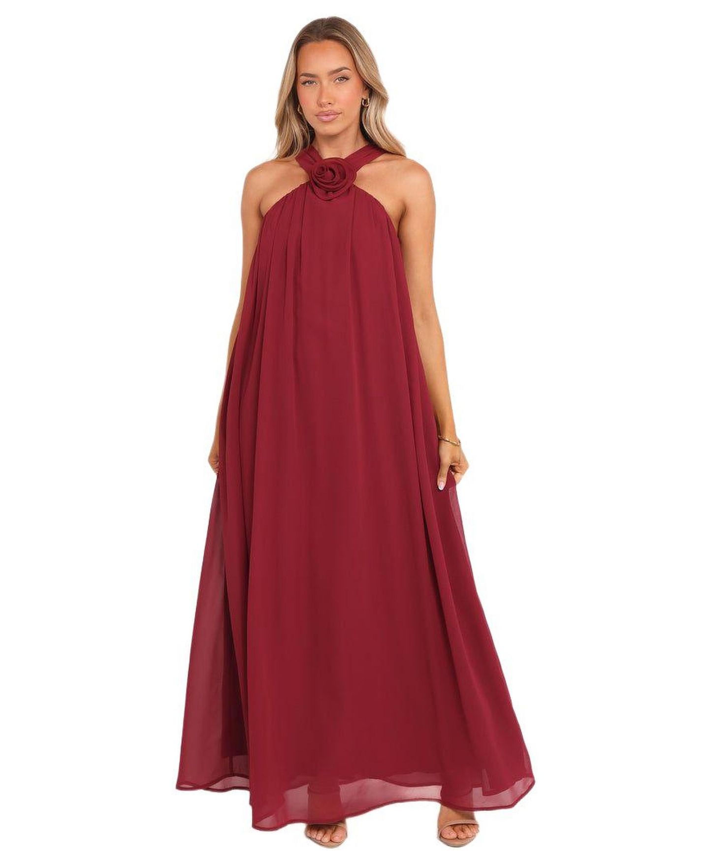 Женское платье Petal and Pup Melba Maxi Dress - Berry, цвет: Красный — фото 1