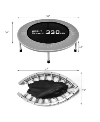 Mini Folding 36'' Trampoline Portable Recreational Fitness Rebounder