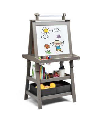 3 in 1 Double-Sided Wooden Kid's Art Easel Whiteboard